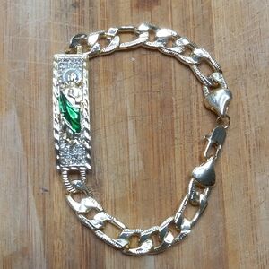 Gold Cuban Chain Bracelet Jesus